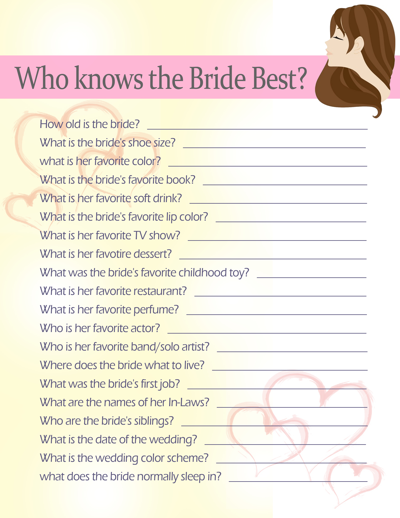 Online Bridal Shower on Wedding Shower Games   Google Games Free